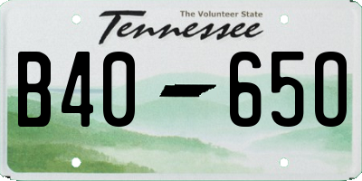 TN license plate B4065O