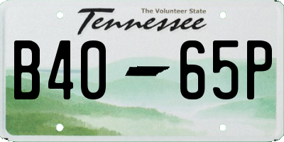 TN license plate B4065P
