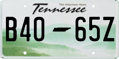 TN license plate B4065Z