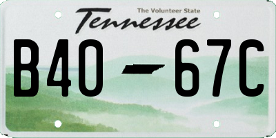 TN license plate B4067C
