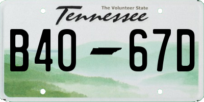 TN license plate B4067D