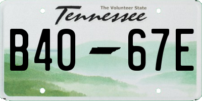 TN license plate B4067E