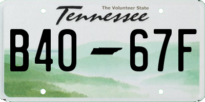 TN license plate B4067F