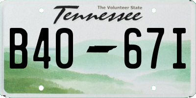 TN license plate B4067I
