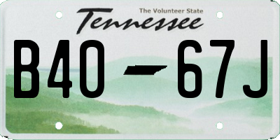TN license plate B4067J