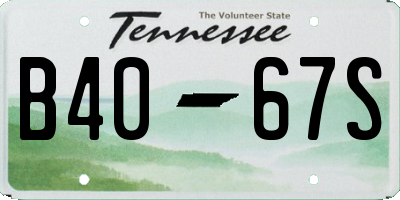 TN license plate B4067S