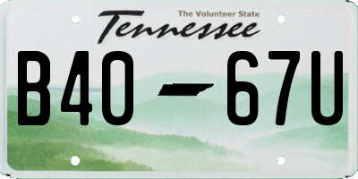 TN license plate B4067U