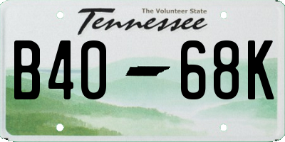 TN license plate B4068K