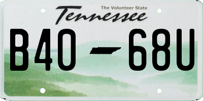 TN license plate B4068U