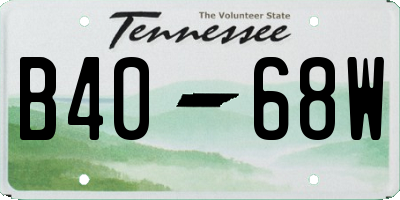 TN license plate B4068W