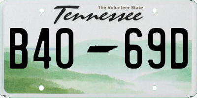 TN license plate B4069D