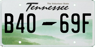 TN license plate B4069F