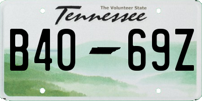 TN license plate B4069Z