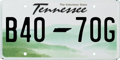 TN license plate B4070G