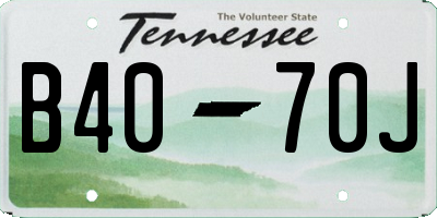 TN license plate B4070J