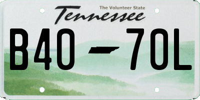 TN license plate B4070L