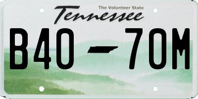 TN license plate B4070M