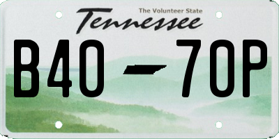 TN license plate B4070P