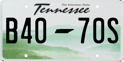 TN license plate B4070S