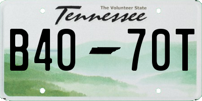 TN license plate B4070T