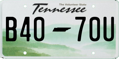 TN license plate B4070U