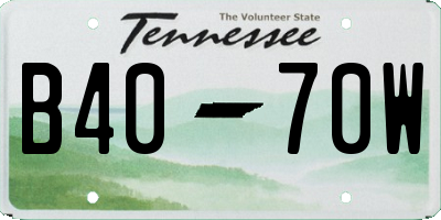 TN license plate B4070W