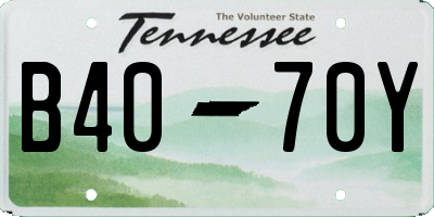 TN license plate B4070Y