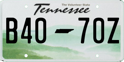 TN license plate B4070Z