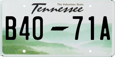TN license plate B4071A