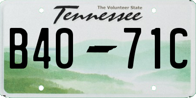 TN license plate B4071C