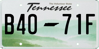 TN license plate B4071F
