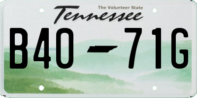 TN license plate B4071G