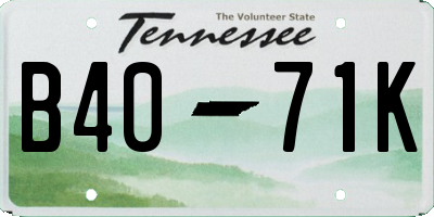 TN license plate B4071K