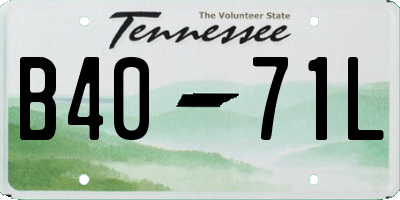 TN license plate B4071L