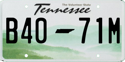 TN license plate B4071M