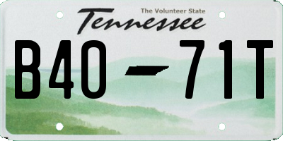 TN license plate B4071T
