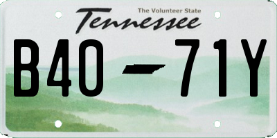 TN license plate B4071Y