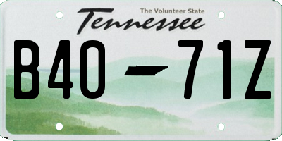 TN license plate B4071Z