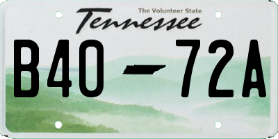 TN license plate B4072A