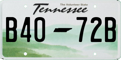 TN license plate B4072B