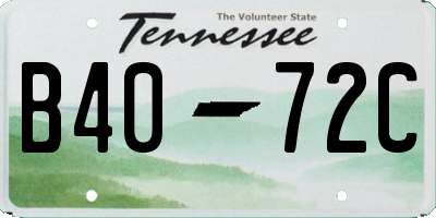 TN license plate B4072C