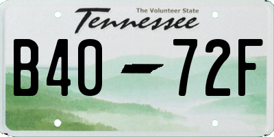 TN license plate B4072F