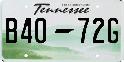 TN license plate B4072G