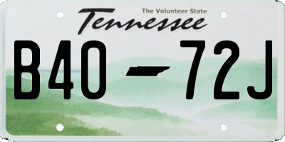 TN license plate B4072J