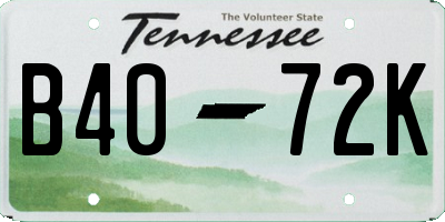 TN license plate B4072K