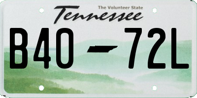 TN license plate B4072L