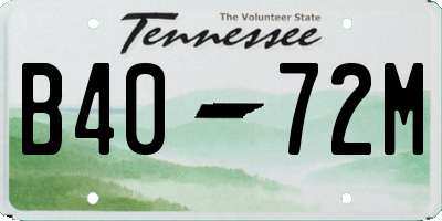 TN license plate B4072M