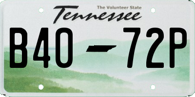 TN license plate B4072P