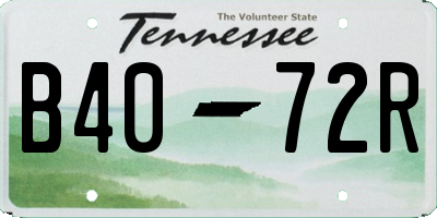 TN license plate B4072R