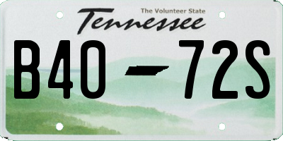 TN license plate B4072S